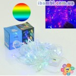 Гирлянда светодиодная 9 м, 100 разноцветных лампочек 01222