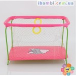 Манеж №9 ЛЮКС "Слоник" - цвет малиновый  