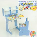 Парта школьная "Покемон" ЛДСП ПШ 009 голубая