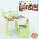 Парта школьная "Angry Birds" ЛДСП ПШ 006 салатовая