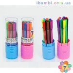 Фломастеры 01506 -12шт в колбе, 2 вида, 12 цветов