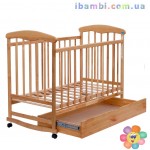 Кроватка-качалка с шухлядкой "Наталка" №17 ясень светлый