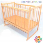 Кроватка-качалка деревянная №2 светлая