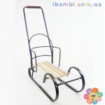 Санки "СНЕГОВИК" СИНИЕ С РУЧКОЙ