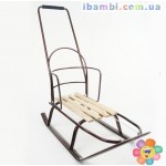 Санки "ЦАРСКИЕ" КРАСНЫЕ С РУЧКОЙ