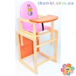 Стульчик мал кожзам №103 "Зайчик с корзинкой" розовый