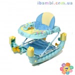 Ходунки паровозик T-443 (6220) BLUE с качалко