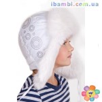 Меховая шапочка для девочки Dy-0011 белая