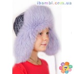 Меховая шапочка для девочки P-4-0 серая