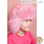 Меховая шапочка для девочки Xs-001 розовая