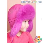 Меховая шапочка для девочки Xs-002 малиновая