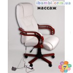 Офисное массажное кресло PRESIDENT белое